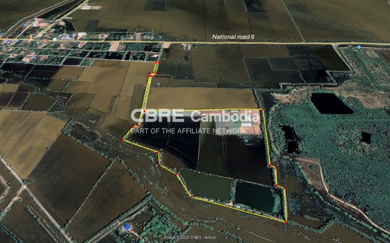 14 Hectare Land For Sale | National Road 6 | Banteay Meanchey