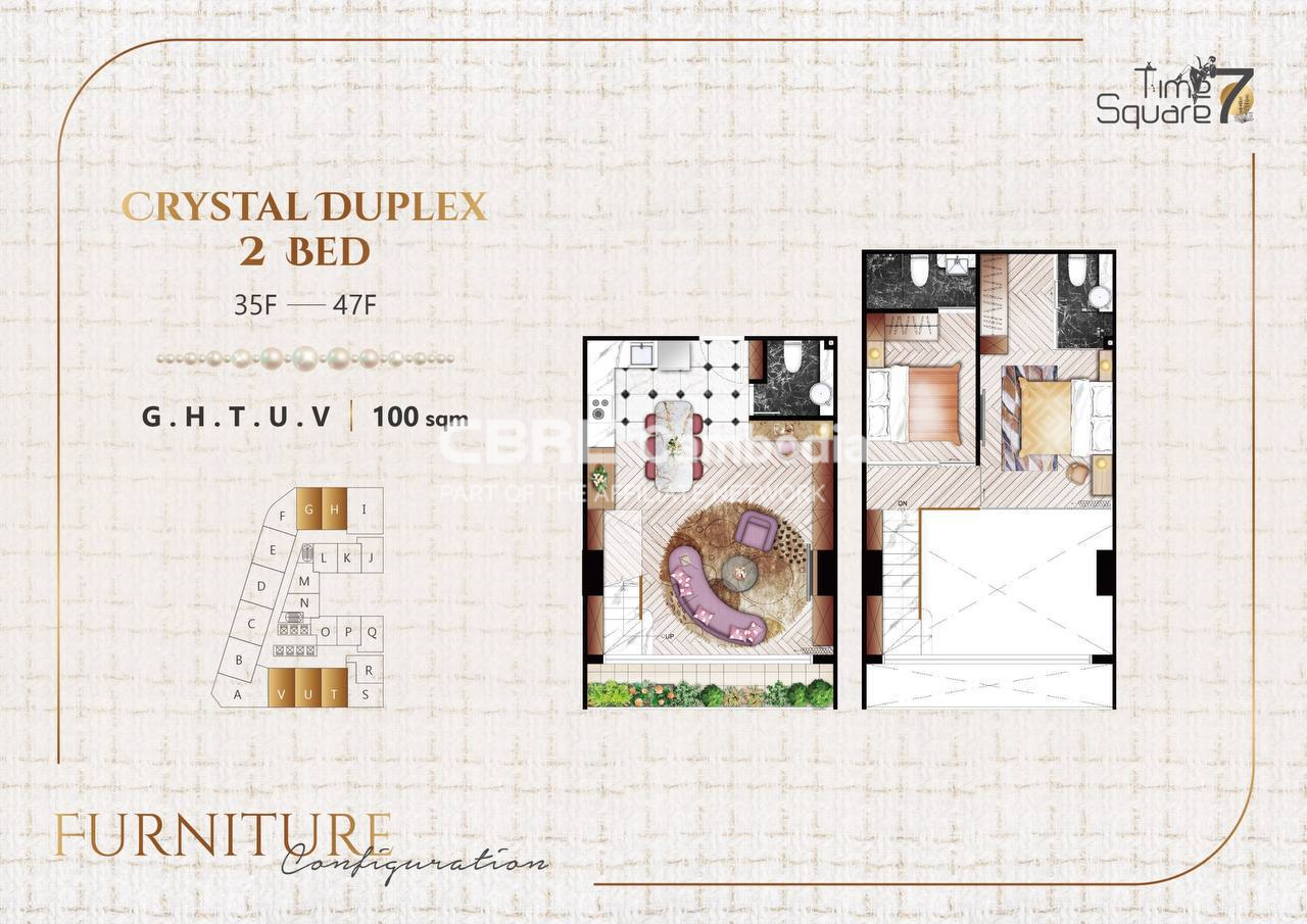2 Bedroom Duplex ( Type U ) For Sale – Time Square 7 | Toul Kork | Phnom Penh